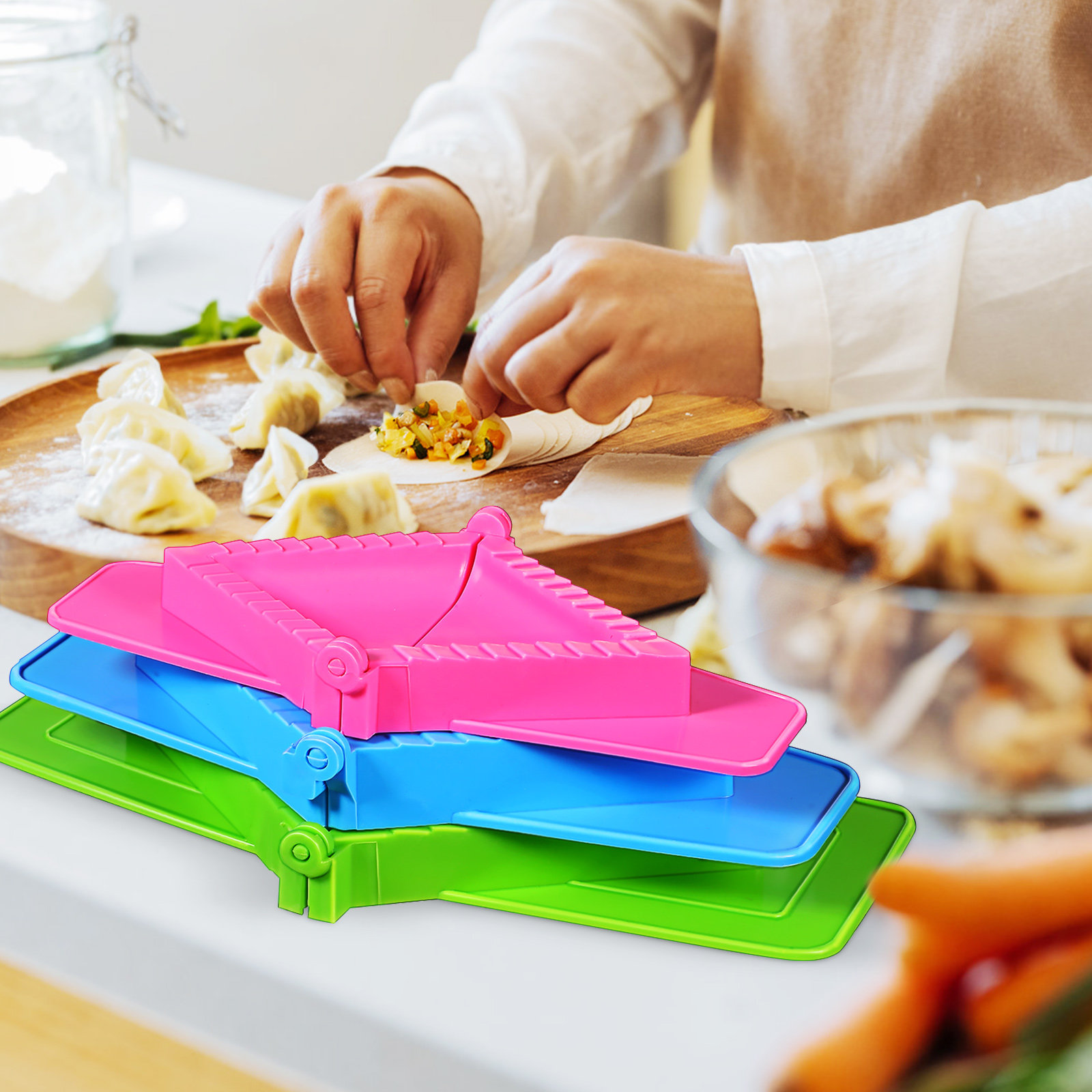 3Pcs Dumpling Mold Set Plastic - огляд і ціна Dumpling Press Set